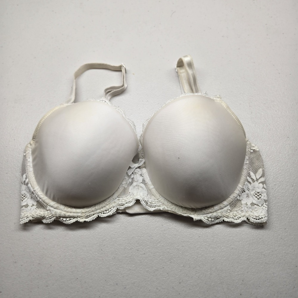Victoria's Secret Women Bra 32DDD White Floral Dream Angels Lined Demi READ